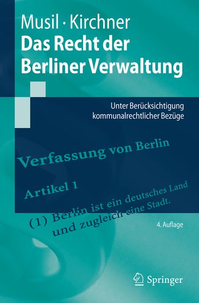 Das Recht Der Berliner Verwaltung Von Andreas Musil - Buch | Thalia