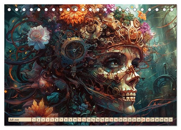 Produktbild: Floraler Steampunk (Tischkalender 2026 DIN A5 quer), CALVENDO Monatskalender