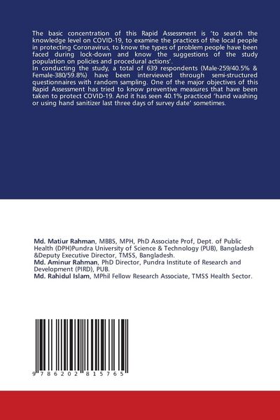 Produktbild: Responses of the Community People towards COVID-19: A Rapid Assessment