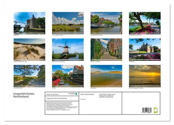 Produktbild: Ungew&ouml;hnliches Nordholland (Wandkalender 2026 DIN A2 quer), CALVENDO Monatskalender