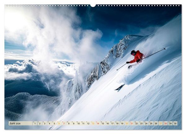 Produktbild: Skifahren - tolle Momente (Wandkalender 2026 DIN A2 quer), CALVENDO Monatskalender