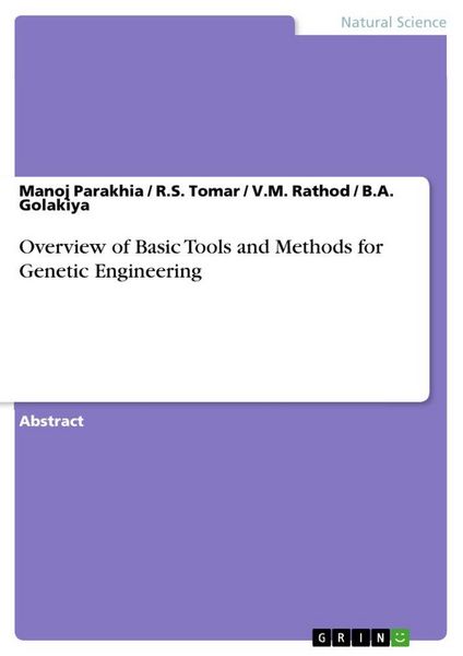 Produktbild: Overview of Basic Tools and Methods for Genetic Engineering