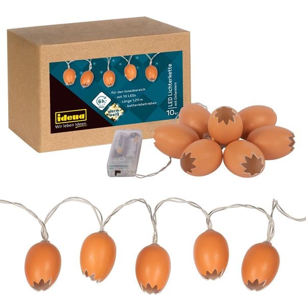 Produktbild: Idena Lichterkette Ostereier 10 LED warmweiß batteriebetrieben 5x120cm für Innen
