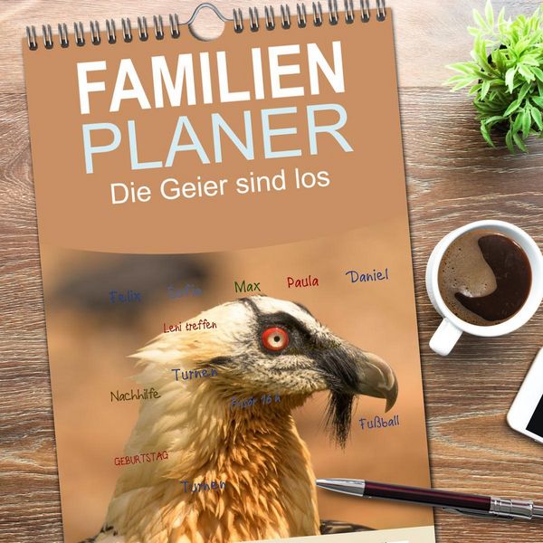 Produktbild: Familienplaner 2026 - Die Geier sind los mit 5 Spalten (Wandkalender, 21 x 45 cm) CALVENDO