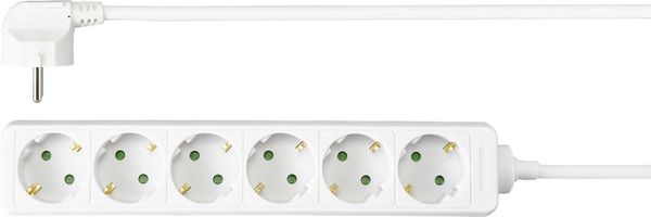 Produktbild: Sygonix SY-4891000 Steckdosenleiste 6fach Wei&szlig; Schutzkontakt 1St.