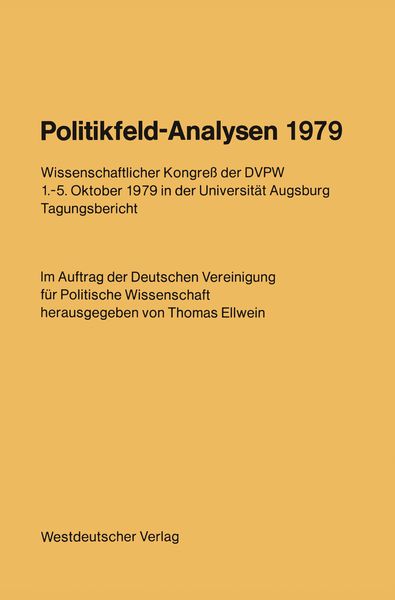 Produktbild: Politikfeld-Analysen 1979
