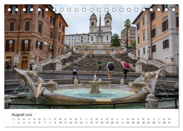 Produktbild: Rom &ndash; Geschichte, Glanz und Gassen (Tischkalender 2026 DIN A5 quer), CALVENDO Monatskalender