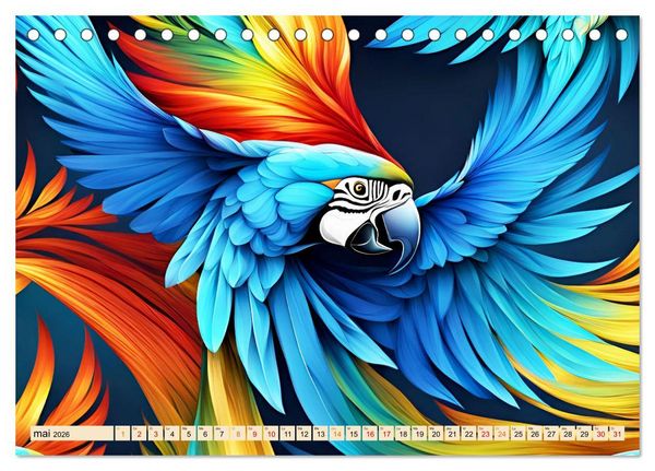 Produktbild: Les fractales animales (Calendrier de bureau 2026 DIN A5 vertical), CALVENDO calendrier mensuel