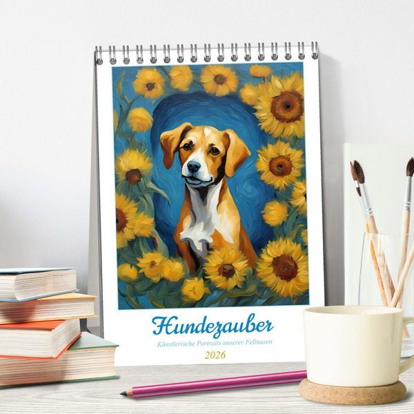 Produktbild: Hundezauber (Tischkalender 2026 DIN A5 hoch), CALVENDO Monatskalender