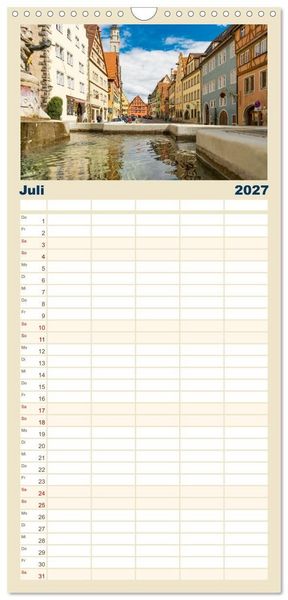 Produktbild: Familienplaner 2027 - Ein Spaziergang durch Rothenburg ob der Tauber mit 5 Spalten (Wandkalender, 21 x 45 cm) CALVENDO