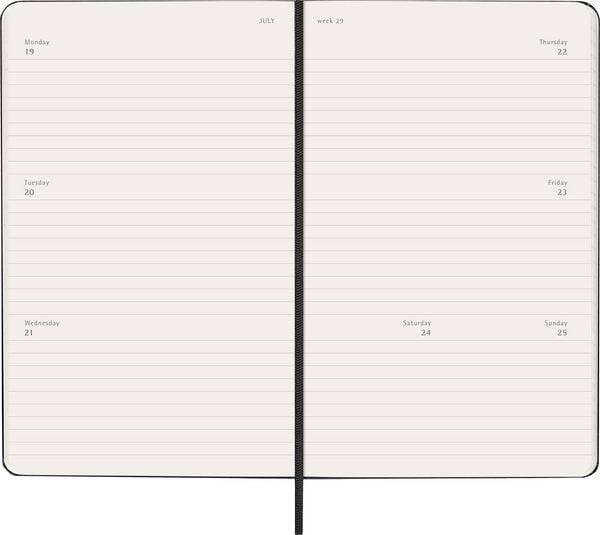 Produktbild: Moleskine 18 Monate Wochenkalender 2026/2027, L/A5, 1 Wo = 2 Seiten, Horizontal, Fester Einband, Schwarz