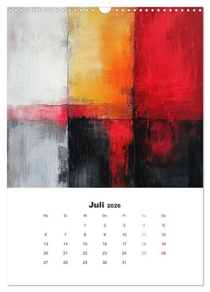 Produktbild: Abstrakte KI-Kunstwerke - Farbenfrohe Kunstmomente f&uuml;r das ganze Jahr (Wandkalender 2026 DIN A3 hoch), CALVENDO Monatskalender