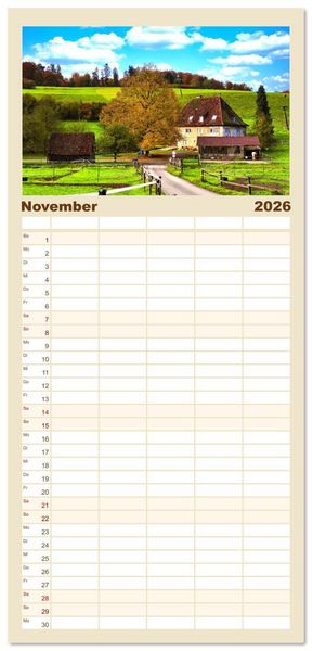 Produktbild: Familienplaner 2026 - B&ouml;blingen und Sch&ouml;nbuch mit 5 Spalten (Wandkalender, 21 x 45 cm) CALVENDO