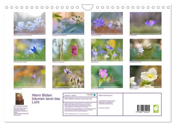 Produktbild: Wenn Bl&uuml;ten tr&auml;umen tanzt das Licht (Wandkalender 2026 DIN A4 quer), CALVENDO Monatskalender