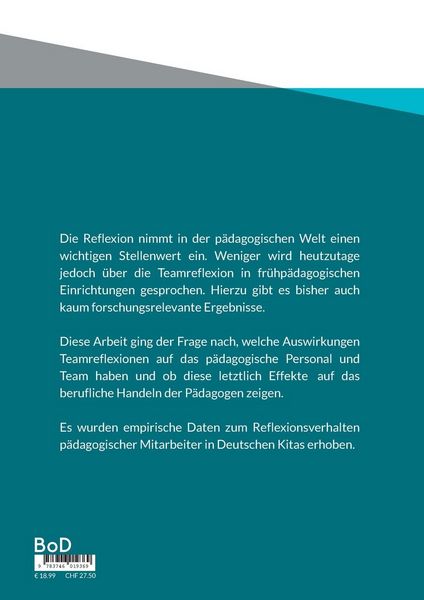 Produktbild: Teamreflexion in der Fr&uuml;hp&auml;dagogik