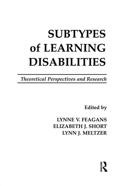 Produktbild: Subtypes of Learning Disabilities