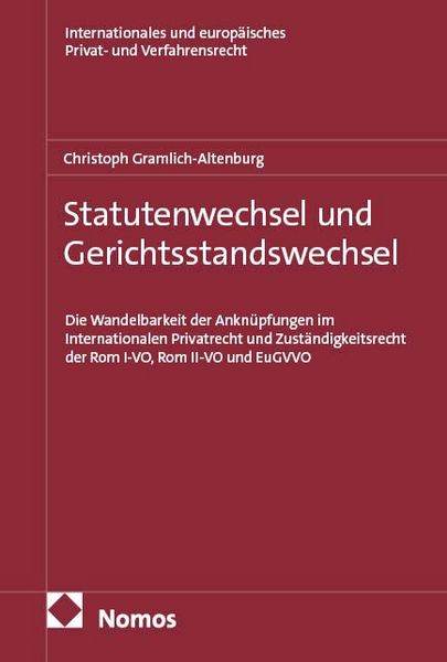 Produktbild: Statutenwechsel und Gerichtsstandswechsel