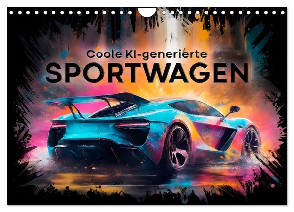 Produktbild: Coole KI-generierte SPORTWAGEN (Wandkalender 2026 DIN A4 quer), CALVENDO Monatskalender