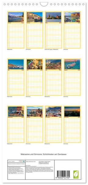 Produktbild: Familienplaner 2026 - Malcesine und Sirmione, Sch&ouml;nheiten am Gardasee mit 5 Spalten (Wandkalender, 21 x 45 cm) CALVENDO
