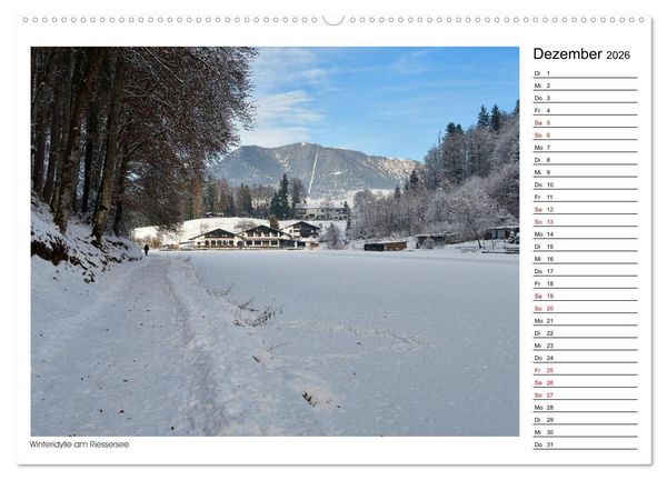 Produktbild: Zu Besuch am Riessersee (hochwertiger Premium Wandkalender 2026 DIN A2 quer), Kunstdruck in Hochglanz