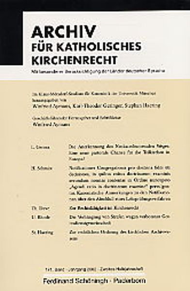 Produktbild: Archiv f&uuml;r Katholisches Kirchenrecht / Archiv f&uuml;r Katholisches Kirchenrecht