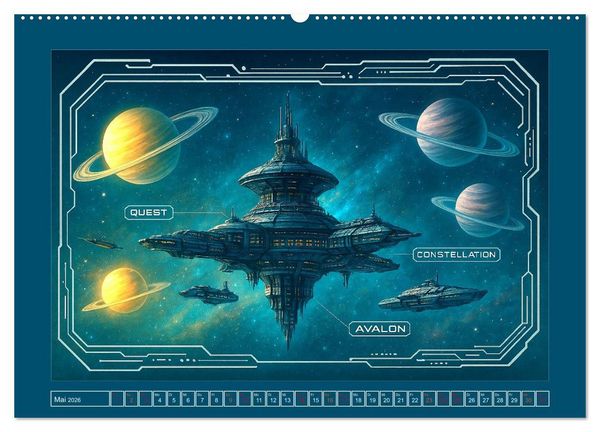 Produktbild: Intelligente Alientechnik (Wandkalender 2026 DIN A2 quer), CALVENDO Monatskalender