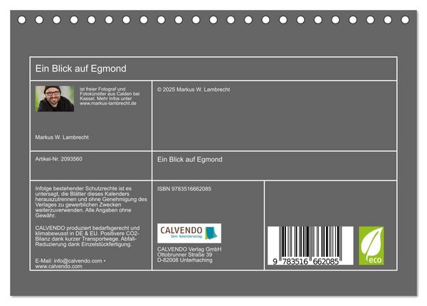 Produktbild: Ein Blick auf Egmond (Tischkalender 2026 DIN A5 quer), CALVENDO Monatskalender