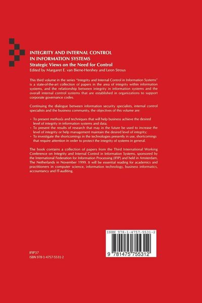 Produktbild: Integrity and Internal Control in Information Systems