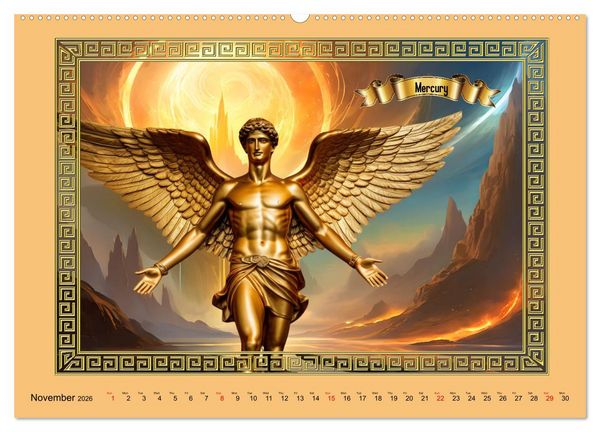 Produktbild: Roman Gods - under the spell of mythology (High Quality Premium Wall Calendar 2026 DIN A2 landscape),CALVENDO 12 Month Wall Calendar