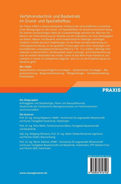 Produktbild: Verfahrenstechnik und Baubetrieb im Grund- und Spezialtiefbau