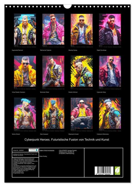 Produktbild: Cyberpunk Heroes. Futuristische Fusion von Technik und Kunst (Wandkalender 2026 DIN A3 hoch), CALVENDO Monatskalender