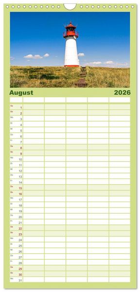 Produktbild: Familienplaner 2026 - SYLT D&uuml;nenwege mit 5 Spalten (Wandkalender, 21 x 45 cm) CALVENDO