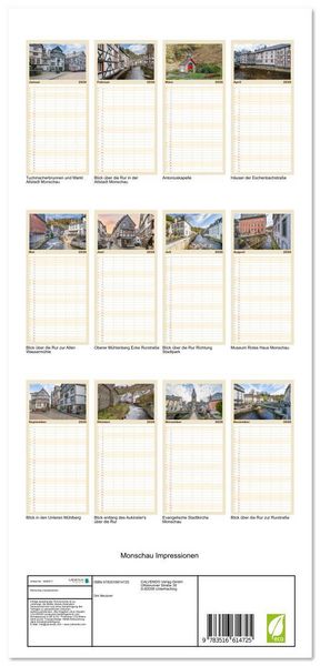 Produktbild: Familienplaner 2026 - Monschau Impressionen mit 5 Spalten (Wandkalender, 21 x 45 cm) CALVENDO
