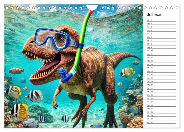 Produktbild: Sportlicher T-Rex - Mit Fun durch das Jahr (Wandkalender 2026 DIN A4 quer), CALVENDO Monatskalender