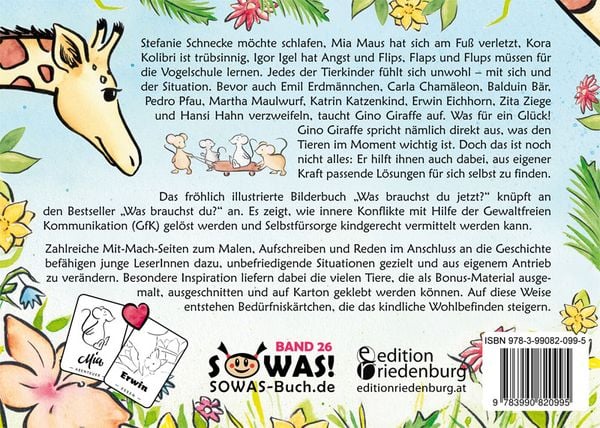 Produktbild: Was brauchst du jetzt? Mit der Giraffensprache und Gewaltfreier Kommunikation Selbstf&uuml;rsorge kindgerecht vermitteln