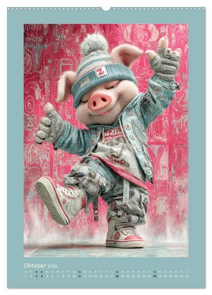 Produktbild: Street Hogz. Charakterschweine mit Haltung (Wandkalender 2026 DIN A2 hoch), CALVENDO Monatskalender