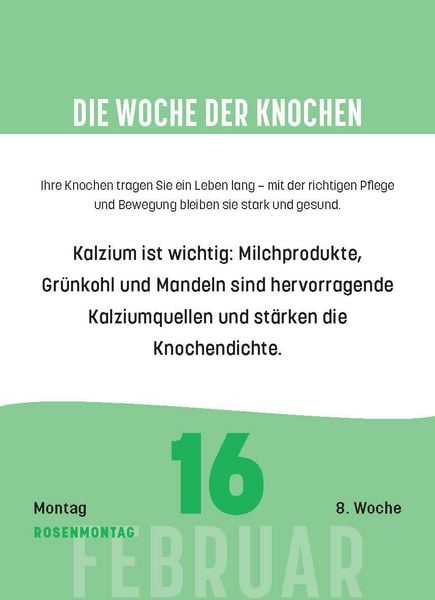 Produktbild: Gesundheit f&uuml;r jeden Tag 2026 - Tagesabrei&szlig;kalender zum Aufstellen oder Aufh&auml;ngen