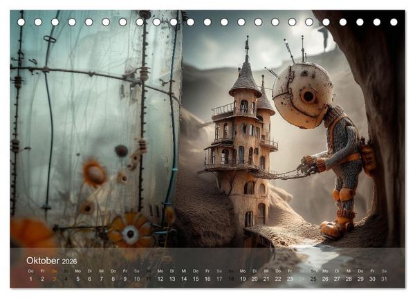 Produktbild: Die Melancholie der kleinen Roboter (Tischkalender 2026 DIN A5 quer), CALVENDO Monatskalender