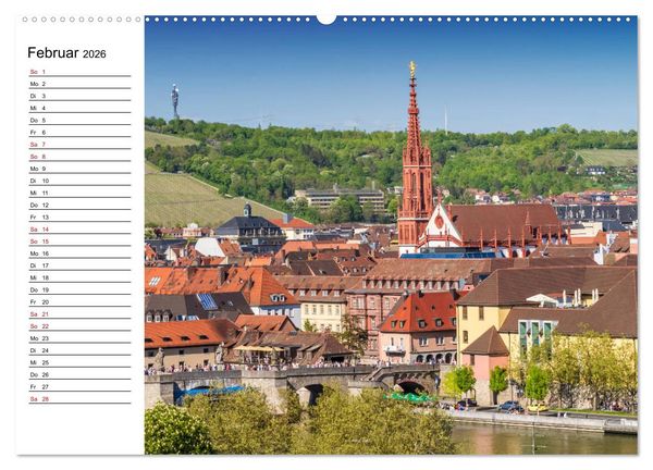 Produktbild: W&Uuml;RZBURG Historisches Stadtherz (hochwertiger Premium Wandkalender 2026 DIN A2 quer), Kunstdruck in Hochglanz