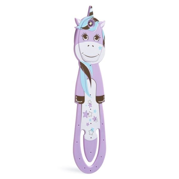 Flexilight Pals Leselicht (Einhorn) - lila - 2 in 1 Leselampe & Lesezeichen - LED Leselicht - Geschenk für Leser, Buchli