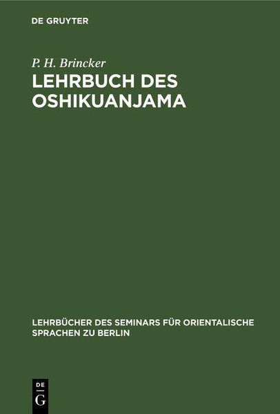 Produktbild: Lehrbuch des Oshikuanjama