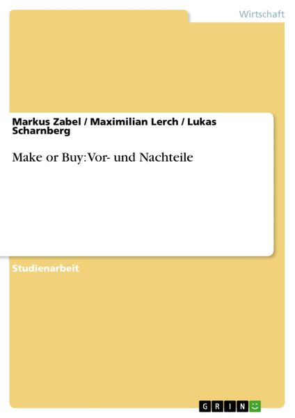 Produktbild: Make or Buy: Vor- und Nachteile