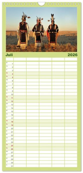 Produktbild: Familienplaner 2026 - Sioux Im Lande von Sitting Bull mit 5 Spalten (Wandkalender, 21 x 45 cm) CALVENDO