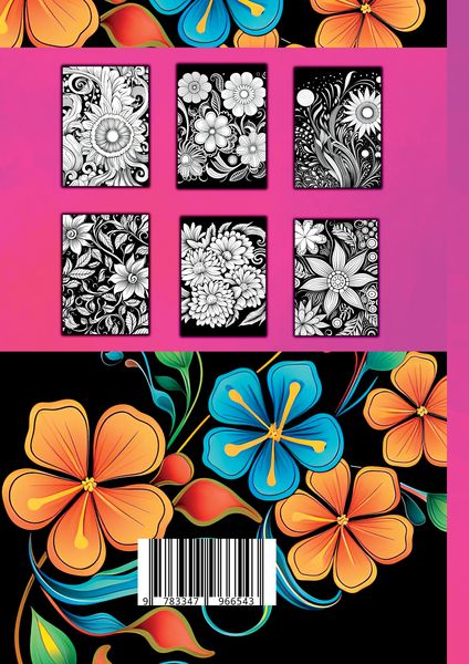 Produktbild: Schwarzes Malbuch f&uuml;r Erwachsene &bdquo;Bl&uuml;ten & Filigrane Muster&ldquo;