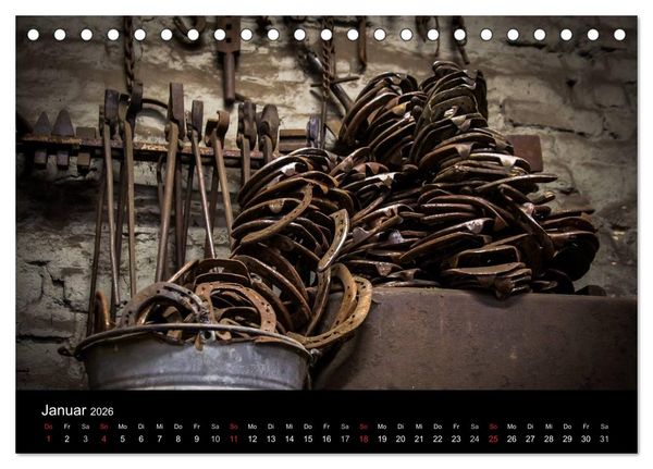Produktbild: Hufschmiede - Impressionen eines alten Handwerks (Tischkalender 2026 DIN A5 quer), CALVENDO Monatskalender