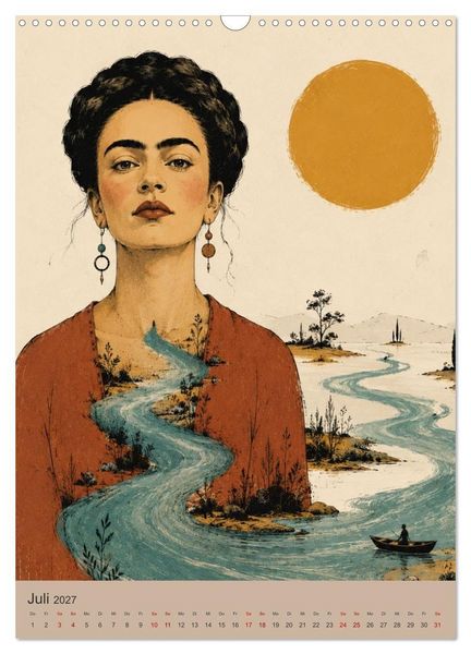 Produktbild: Boho Frauen Kunstkalender - 12 Vintage Kunstportr&auml;ts (Wandkalender 2027 DIN A3 hoch), CALVENDO Monatskalender