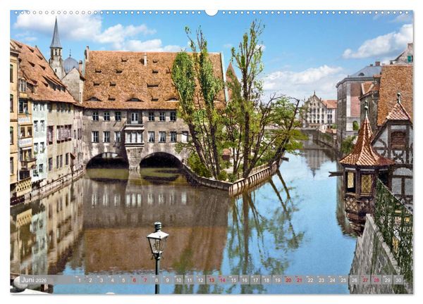 Produktbild: N&uuml;rnberg zur Kaiserzeit in Farbe - Fotos neu restauriert und koloriert (hochwertiger Premium Wandkalender 2026 DIN A2 quer), Kunstdruck in Hochglanz