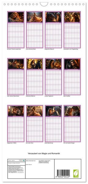 Produktbild: Familienplaner 2026 - Verzaubert von Magie und Romantik mit 5 Spalten (Wandkalender, 21 x 45 cm) CALVENDO