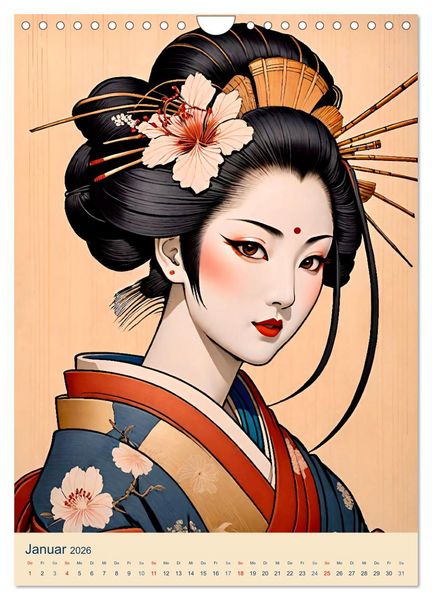 Produktbild: Japanische Geishas (Wandkalender 2026 DIN A4 hoch), CALVENDO Monatskalender