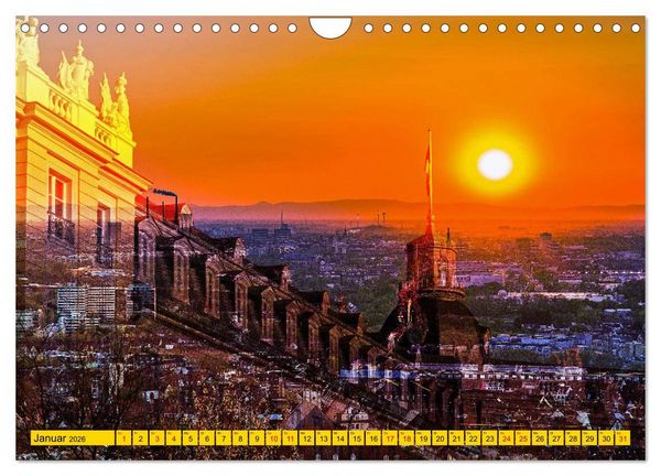 Produktbild: Karlsruhe mal 2 (Wandkalender 2026 DIN A4 quer), CALVENDO Monatskalender